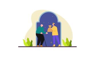 pagar zakat ou conectados zakat inscrição para Ramadã conceito vetor
