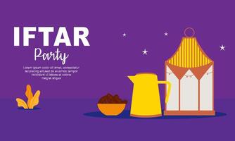 iftar festa celebração conceito folheto vetor ilustração