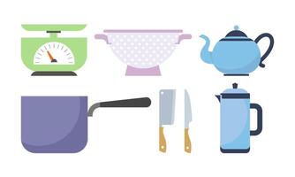 conjunto do cozinha equipamento ícone logotipo vetor