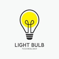 luz lâmpada logotipo ou pensando conceito vetor