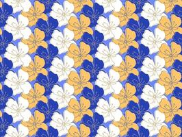 azul colorida retro estilo floral padronizar fundo vetor