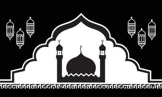islâmico silhueta mesquita às crepúsculo vetor