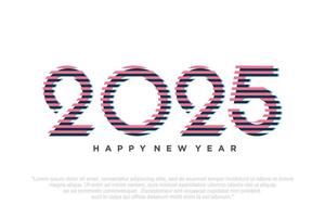 feliz Novo ano 2025 projeto, 2025 logotipo texto Projeto. Novo ano celebração conceito . vetor ilustração