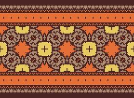 Cruz ponto. pixel. geométrico étnico oriental desatado padronizar tradicional fundo. estilo asteca abstrato vetor ilustração. Projeto para têxtil, cortina, tapete, papel de parede, roupas, invólucro