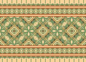 floral Cruz ponto bordado.geométrico étnico oriental desatado padronizar tradicional plano de fundo. asteca estilo abstrato vetor ilustração.design para textura, tecido, roupas, embrulho, decoração, impressão.