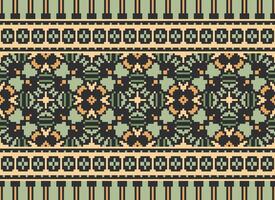 floral Cruz ponto bordado.geométrico étnico oriental desatado padronizar tradicional plano de fundo. asteca estilo abstrato vetor ilustração.design para textura, tecido, roupas, embrulho, decoração, impressão.