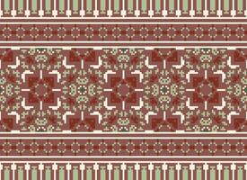 floral Cruz ponto bordado.geométrico étnico oriental desatado padronizar tradicional plano de fundo. asteca estilo abstrato vetor ilustração.design para textura, tecido, roupas, embrulho, decoração, impressão.