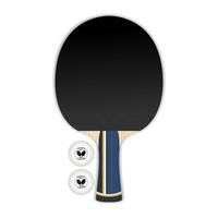 realista tênis raquete. raquetes para mesa tênis. ping pong. borboleta companhia dignos 05 . profissional Esportes equipamento. isso. Preto sobreposição, borracha. protetora lado. Treinamento bola. vetor