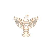 ai gerado horus mono linha logotipo ícone Projeto modelo.eagle, linha, plano vetor ilustração.