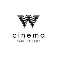 inicial carta W cinema com tiras de filme para filme Produção logotipo Projeto vetor