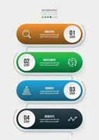 modelo de infográfico de conceito de negócio com fluxo de trabalho. vetor