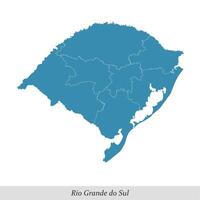 mapa do rio grande Faz sul é uma Estado do Brasil com mesorregiões vetor