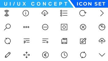 ui ux conceito ícone definir, do utilizador interface ícone conjunto coleção. vetor