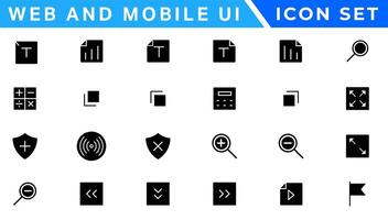 ui ícones definir. vetor. para móvel, rede, social meios de comunicação, negócios. do utilizador interface elementos para Móvel aplicativo. simples moderno Projeto. vetor