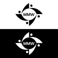 mmw logotipo. m m W Projeto. branco mmw carta. mmw, m m W carta logotipo Projeto. inicial carta mmw carta logotipo definir, ligado círculo maiúscula monograma logotipo. m m W carta logotipo vetor Projeto. pró vetor