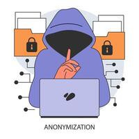 anonimato. anônimo irreconhecível perfil. conectados privacidade vetor