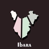 mapa cidade do ibará ilustração projeto, Japão prefeituras país desenhos conceito, logotipos, logótipo elemento para modelo. vetor