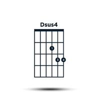 dsus4, básico guitarra acorde gráfico ícone vetor modelo