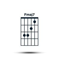 fmaj7, básico guitarra acorde gráfico ícone vetor modelo