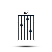 e7, básico guitarra acorde gráfico ícone vetor modelo