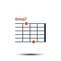 gmaj7, básico guitarra acorde gráfico ícone vetor modelo