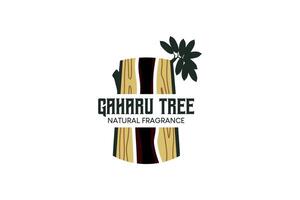 Agarwood árvore logotipo Projeto modelo, natural perfumado árvore madeira vetor ilustração
