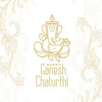 étnico estilo hindu Deus ganesha Projeto para ganesh chaturthi vetor