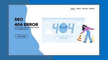 página seo 404 erro vetor
