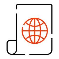 globo em guardada papel exibindo global documento ícone vetor
