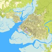 cidade mapa do Douala, Camarões vetor