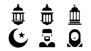 latern islâmico ícones definir. árabe ícones, pessoas, Moeslem, islamismo vetor