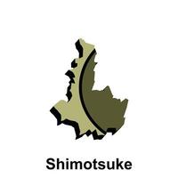 mapa cidade do Shimotsuke vetor projeto, preto, Castanho cor Projeto modelo, adequado para seu o negócio