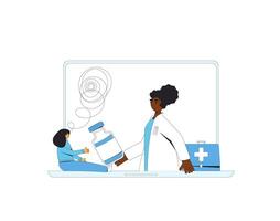 conectados psicólogos consulta. telemedicina. médico distante conselho. mental especialista conversa para dela cliente de Internet. cuidados de saúde Serviços. vetor