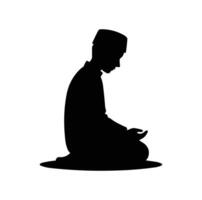 muçulmano homem orando silhueta vetor ilustração