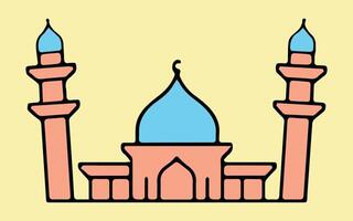 mesquita linha arte. vetor ilustração do mesquita dentro linha arte estilo.