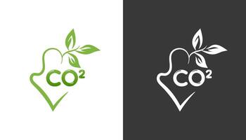 co2 logotipo. reduzindo co2 emissões para Pare sinais do clima mudar. vetor