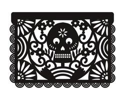 mexicano papel decorações - papel picado. laser cortar modelo. vetor