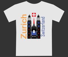 festival dentro Zurique Suíça t camisa Projeto eps Arquivo vetor