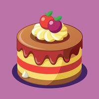 lindo colorida imagem do uma aniversário bolo. bolo com velas em isto vetor