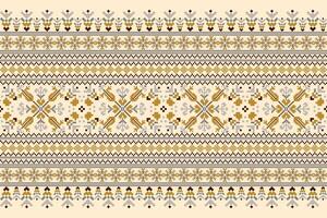 geométrico étnico oriental padronizar vetor ilustração.floral pixel arte bordado em creme fundo, asteca estilo, abstrato background.design para textura,tecido,vestuário,embrulho,decoração,cachecol,imprimir