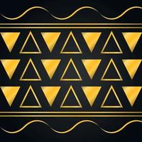 abstrato luxo amarelo ouro linha sem costura ondas triângulo padrão fundo preto vetor