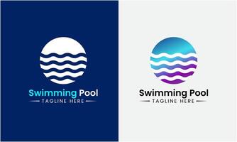 ai gerado natação piscina símbolo ícone logotipo vetor conceito água mar