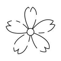 sakura linha ícone. linear japonês cereja Flor símbolos isolado em uma branco fundo. Primavera vetor ilustração.