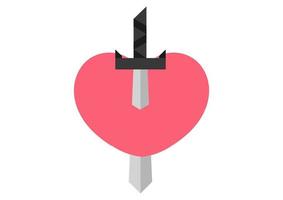 ilustração de coração e espada 3 vetor