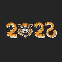 feliz ano novo 2022. o ano do tigre vetor