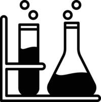 química laboratório glifo e linha vetor ilustração