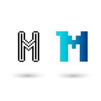design gráfico abstrato da letra m do pixel vetor