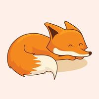 desenhos animados de raposa dormindo animais isolados vetor