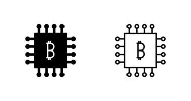 ícone de vetor de chip de bitcoin