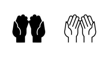 ícone de vetor de mãos rezando